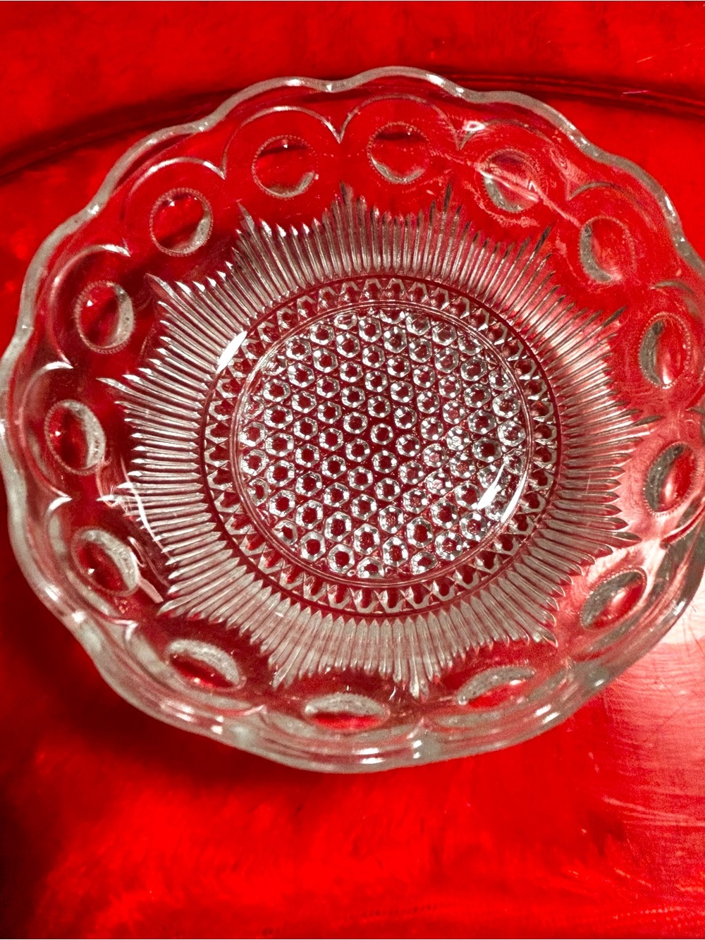 (6) Bartlett Collins St. Genevieve Clear Glass Dessert Bowls 4 1/2" X 1 3/4"